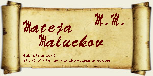 Mateja Maluckov vizit kartica